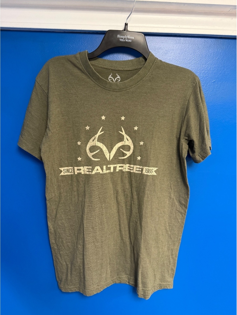 Realtree Mens Medium Olive Green Graphic T Shirt Antler Logo Since 1986